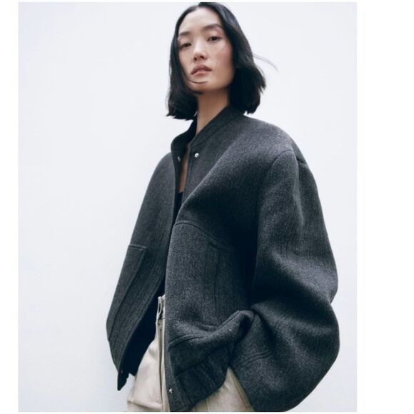 Zara viral premium wool bomber jacket - Picture 2 of 7